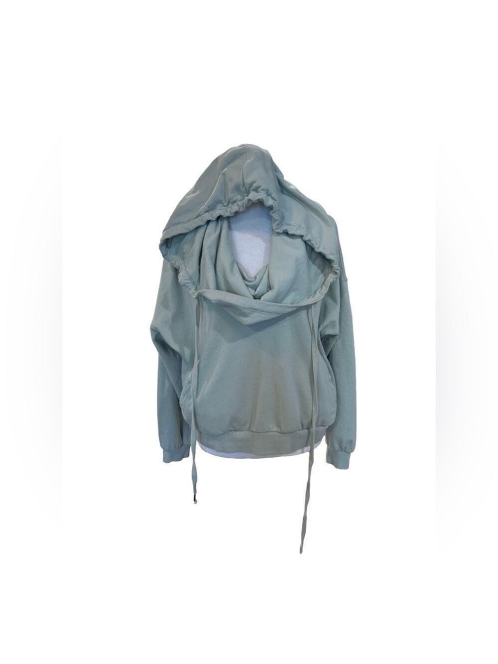 Young Fabulous and Broke cowl neck cropped hoodie. Pockets sage green size S